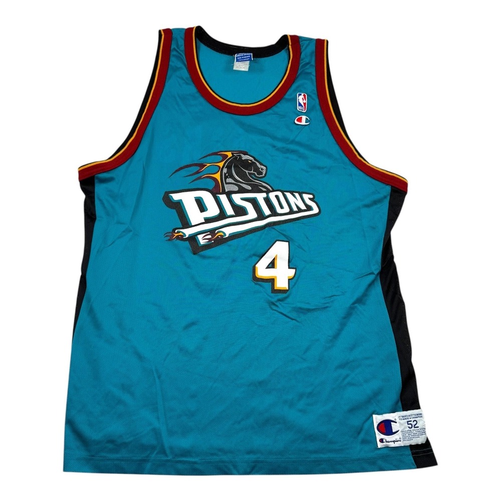 Vintage Detroit Pistons Jersey Mens 52 NBA Basketball Joe Dumars 4 Champion 90s
